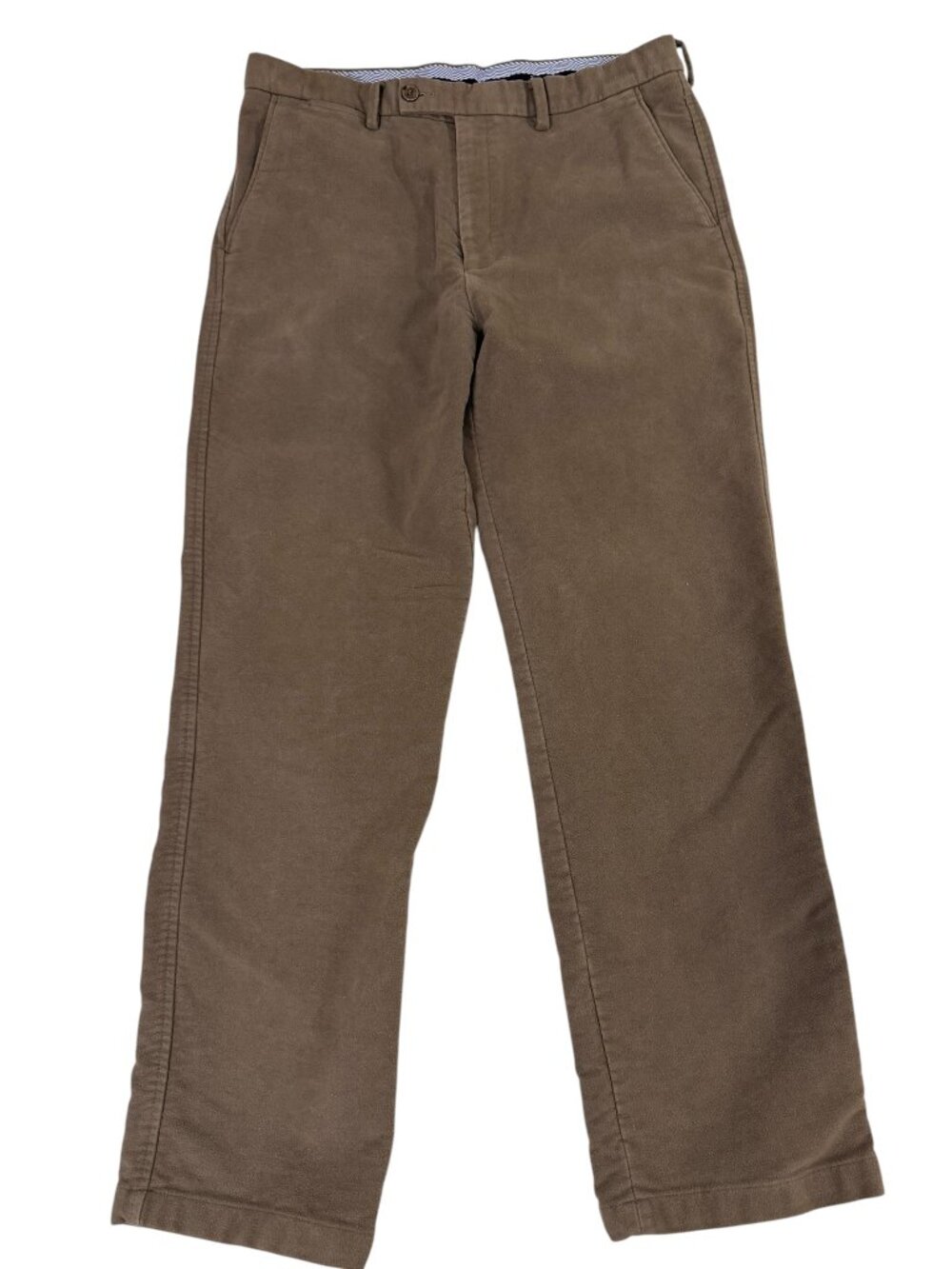 Samuel Windsor Brown Brushed Cotton Chino Pants Men's 34x31 Straight Leg